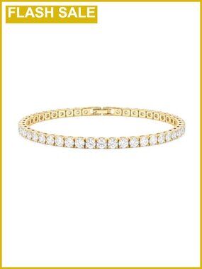 18K Gold Plated Cubic Zirconia Tennis Bracelet for Women